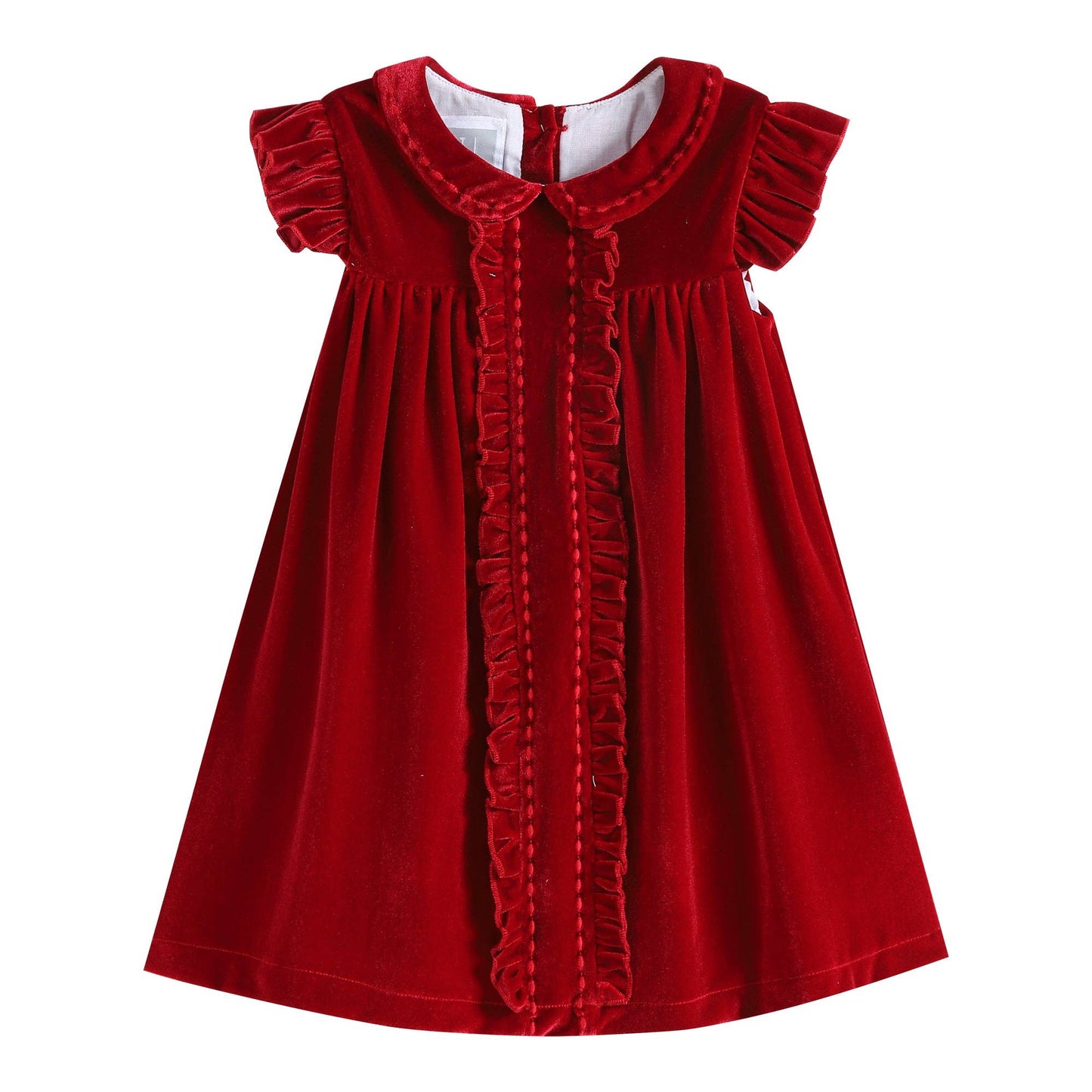 Red Velour Ruffle Dress - Einstein's Attic