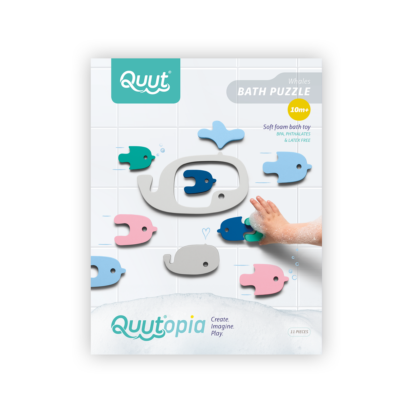 Quut Bath Puzzle - Bath time is even more fun! Bath Toys: Whale