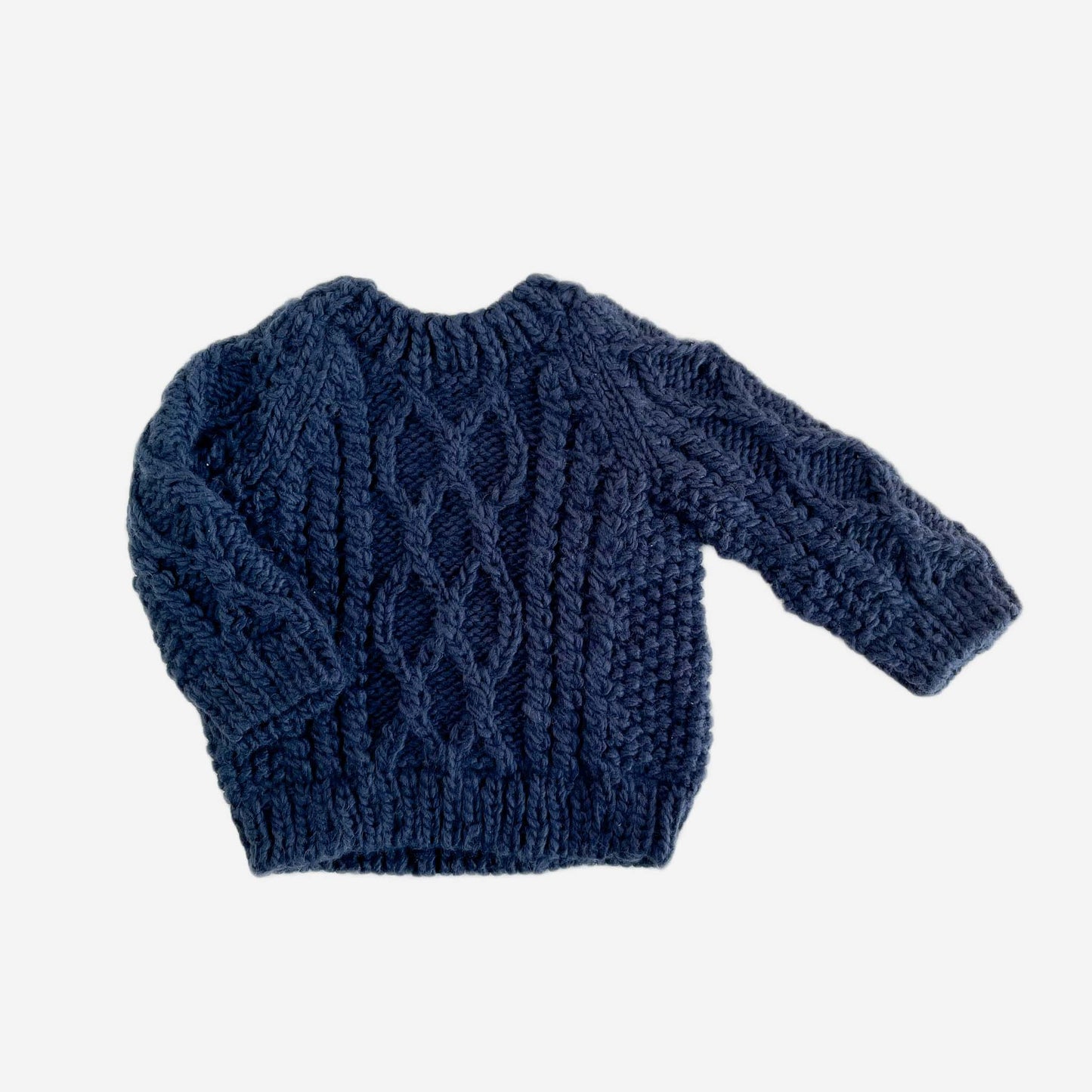 Fisherman Sweater, Navy | Hand Knit Kids & Baby - Einstein's Attic