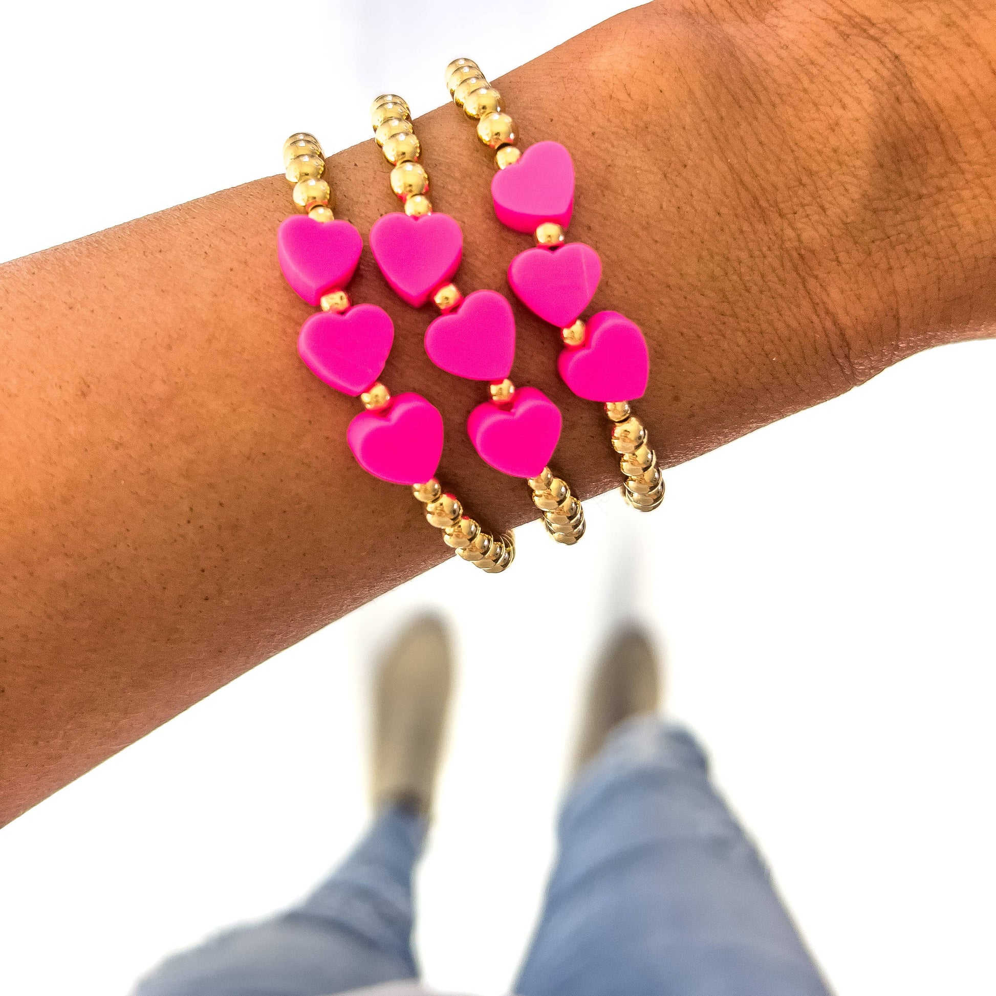 Heart  Bracelet Hot Pink, Pink, Purple, Red - Einstein's Attic