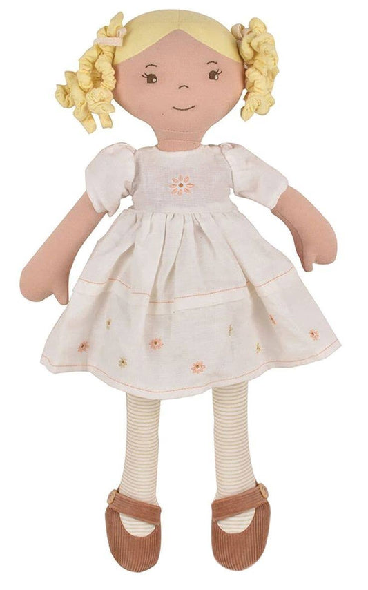 Priscy Blonde Haired Doll in White Linen Dress - Einstein's Attic