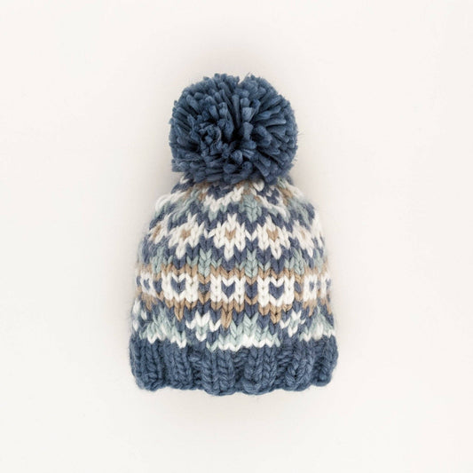 Fairisle Slate Beanie Hat