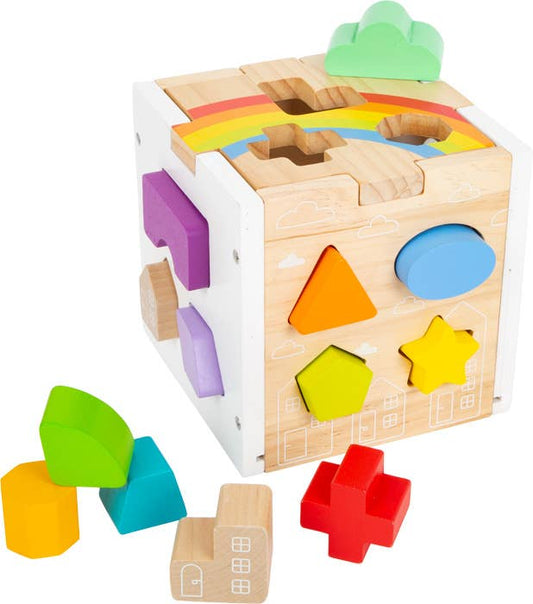 Rainbow Shape Sorter Cube Playset Designed for Chilrden Ages 12+ Months