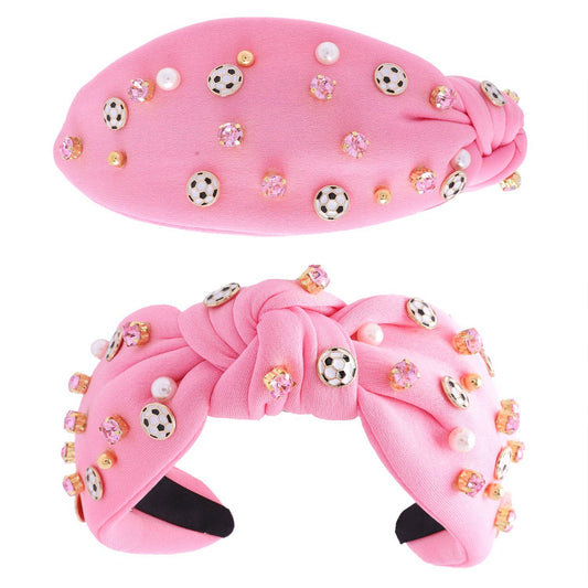 Soccer Charms Knotted Headband