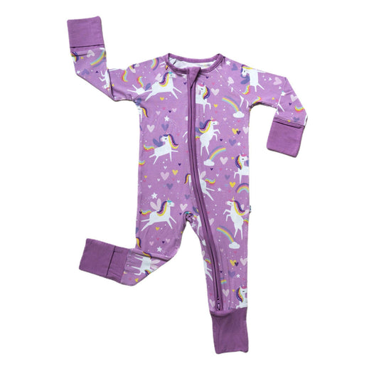 LITTLE SLEEPIES Sienna's Unicorns convertible romper/sleeper. - Einstein's Attic