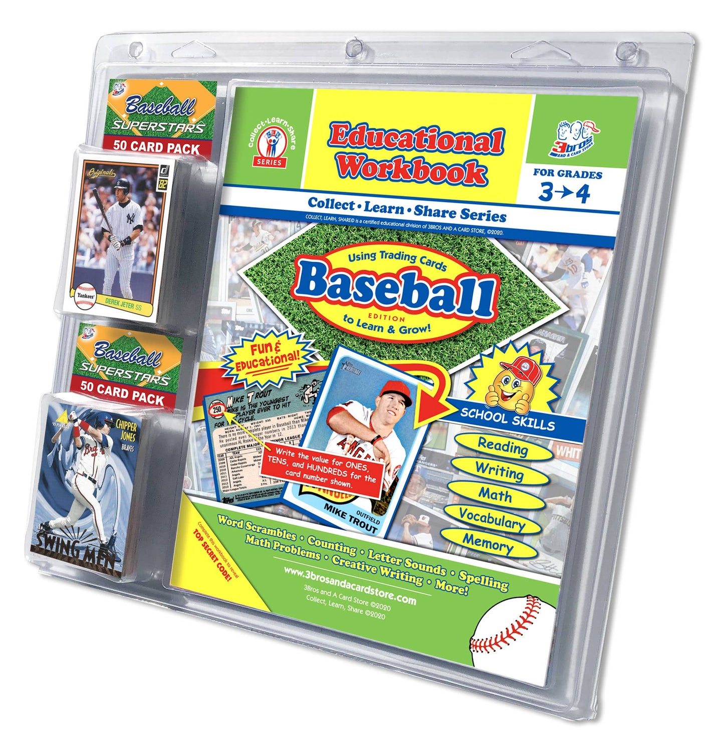 Educational Baseball Workbook Combo (Grades 3-4)