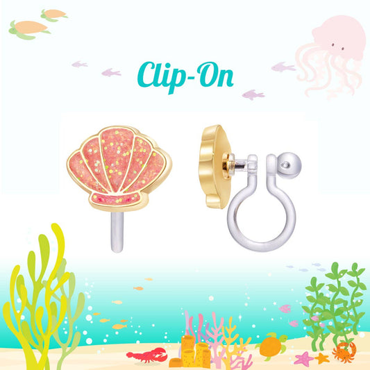 CLIP ON Cutie Earrings- Shell-Abrate