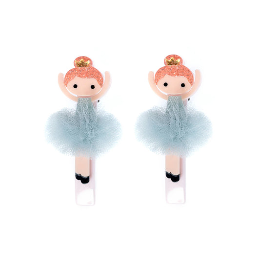 Ballerina Mint Tutu Alligator Clips (Pair)