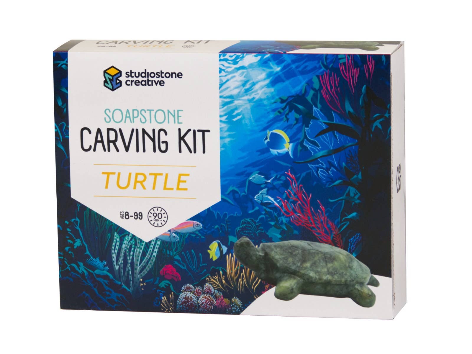 Turtle Soapstone Carving & Whittling—DIY Arts and Craft Kit. All Kid-Safe Tools and Materials Included. For kids and adults 8 to 99+ Years. - Einstein's Attic