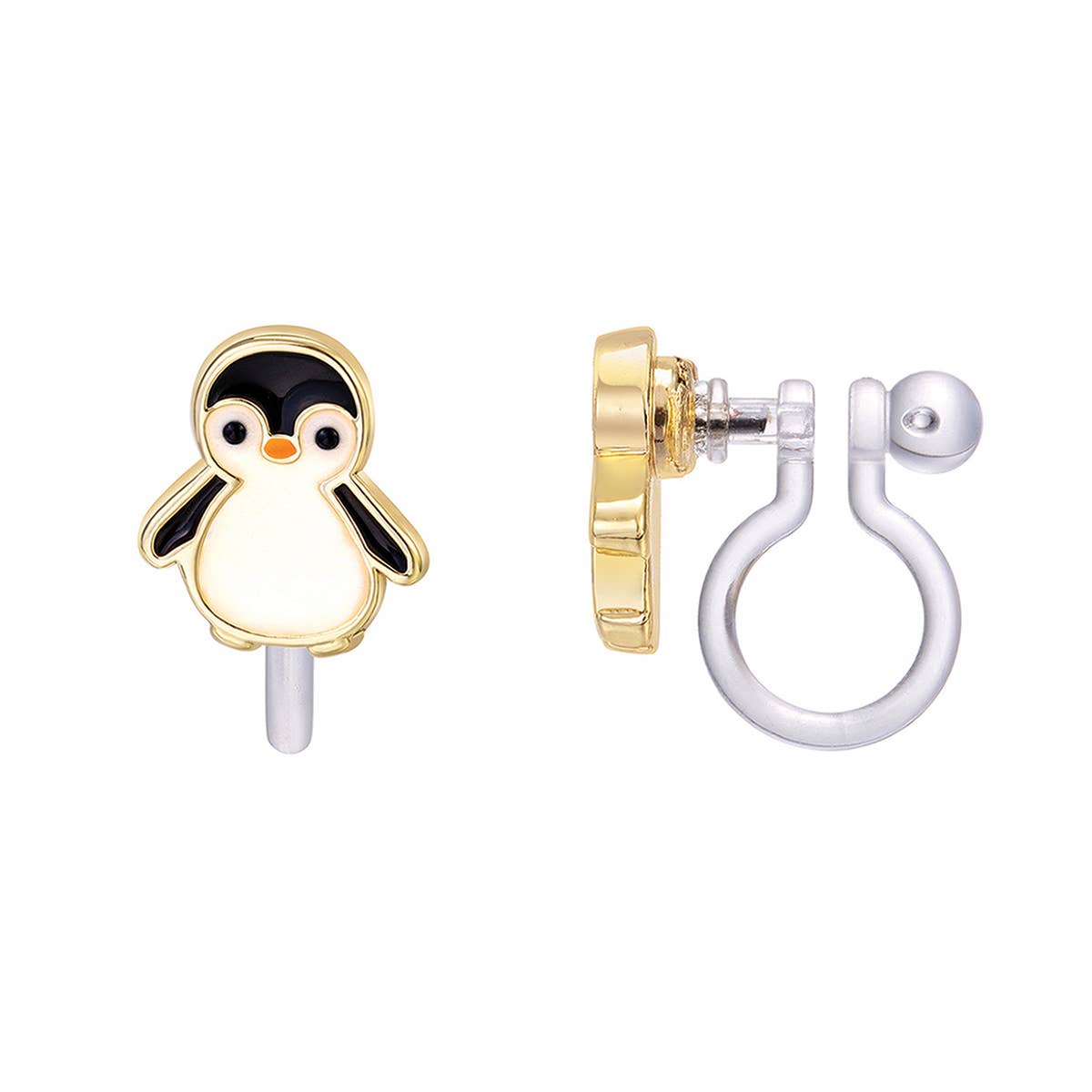 CLIP ON Cutie Earrings- Personable Penguin