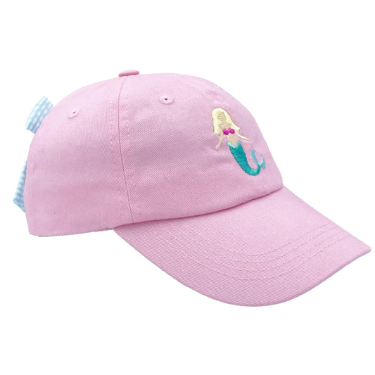 Bow Baseball Hat Mermaid ages 2-7 hi