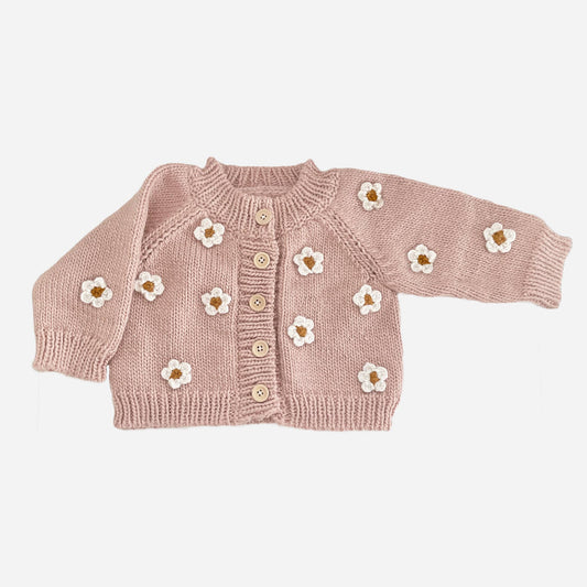 Flower Cardigan Blush | Kids Sweater