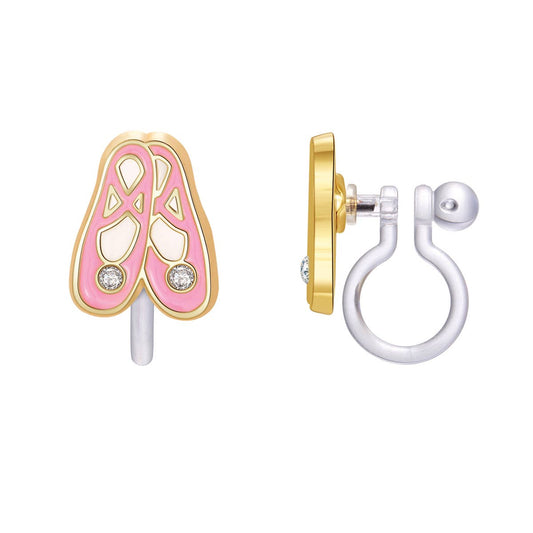 CLIP ON Cutie Earrings- Ballet Slippers