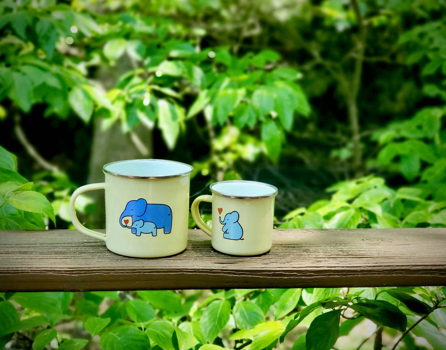Tea for Two Elephant - Enamelware Big & LIttle Tea set - Einstein's Attic