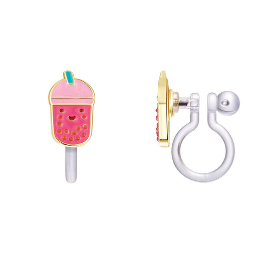 CLIP ON Cutie Earrings- Boba Tea Bliss