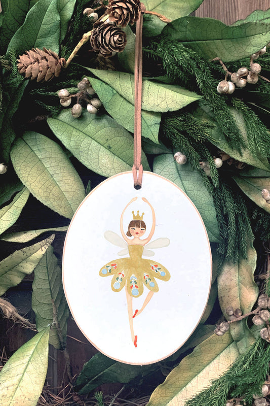 Ornament, Gold Ballerina