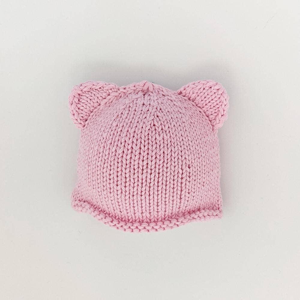 Newborn Pink Teddy Bear Beanie Hat - Einstein's Attic