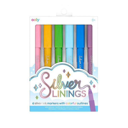 Silver Linings Outline Markers - Set of 6 - Einstein's Attic