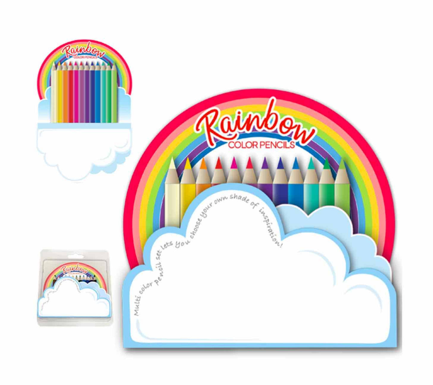 Rainbow Cloud Pad & 12 pc Color Pencil Set - Einstein's Attic
