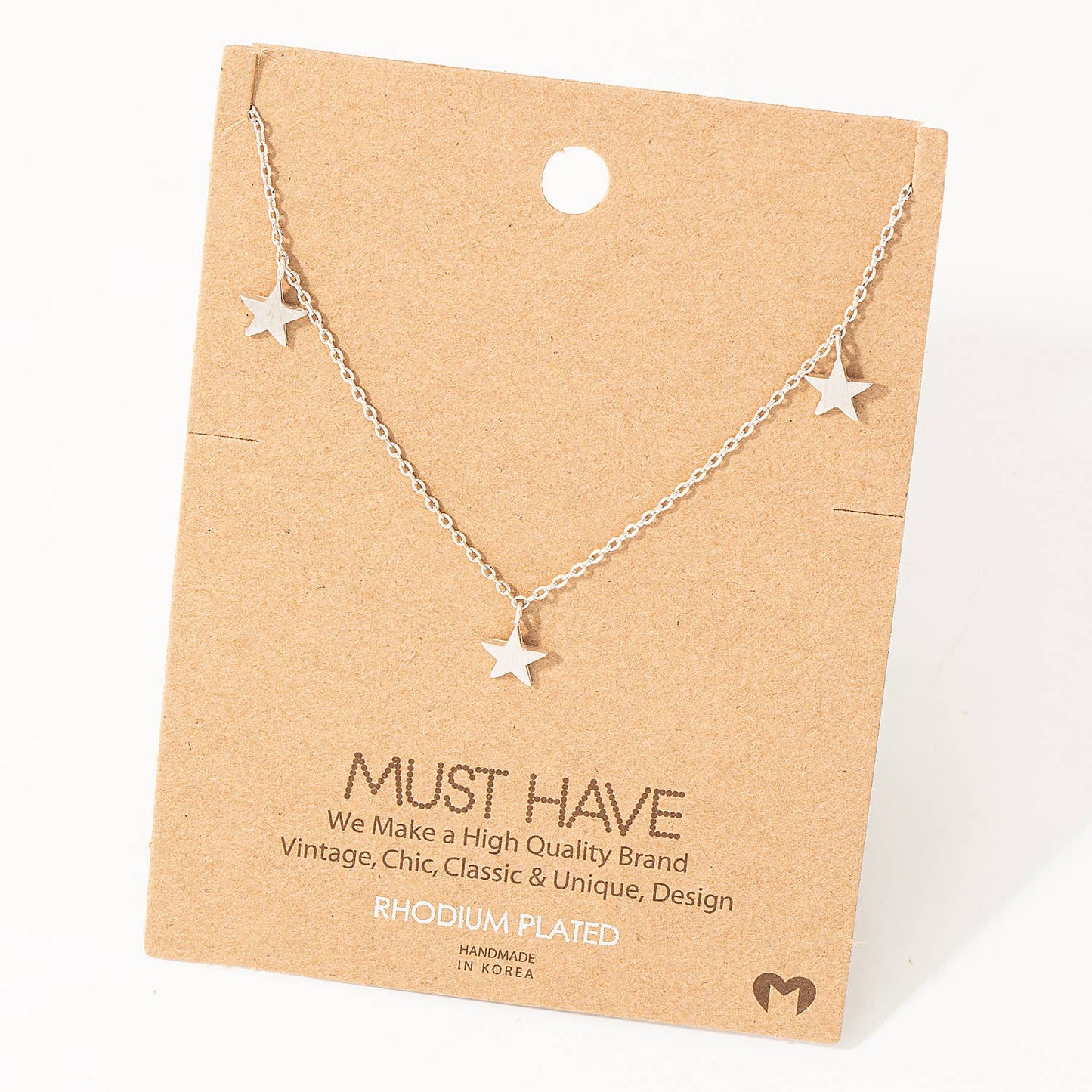 Dainty Star Station Necklace silver - Rhodium Dipped