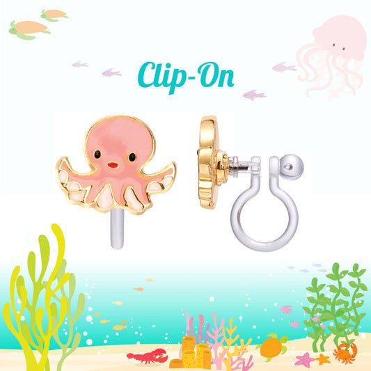 CLIP ON Cutie Earrings- Obedient Octopus