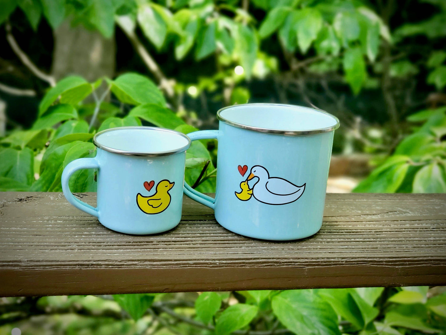 Tea for Two Duck - Enamelware Big & Little set - Einstein's Attic