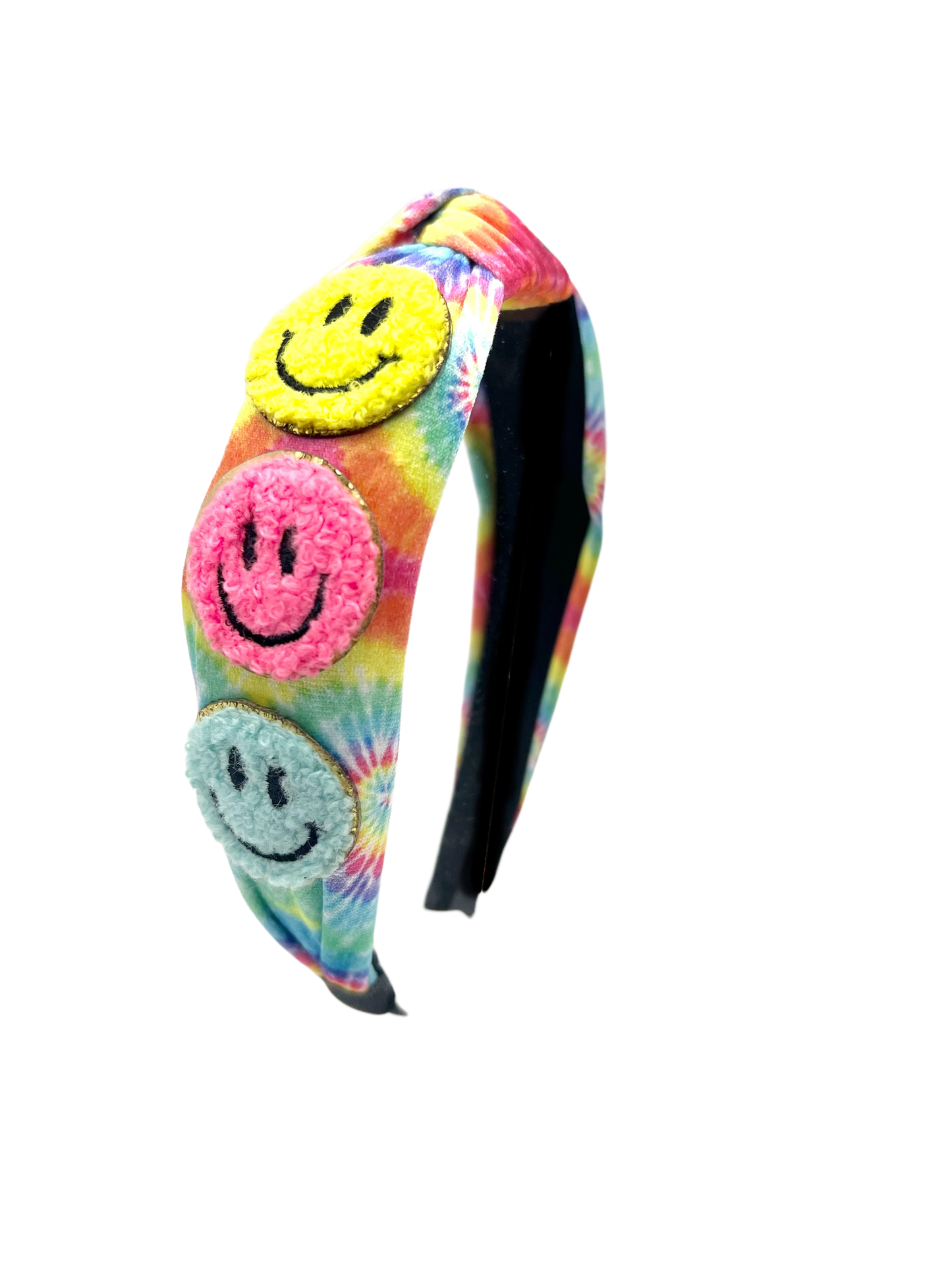 Varsity Tie Dye Smiley Knot Headbands