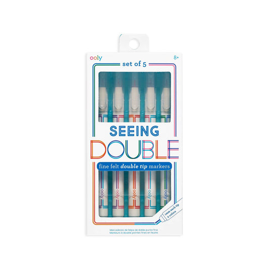 Seeing Double Fine Felt DoubleTip Markers - Set of 5 / 10 Co - Einstein's Attic