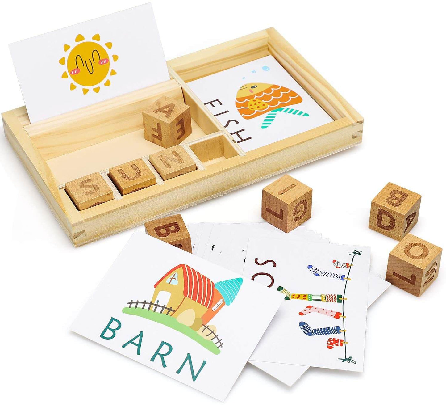 Wooden Matching Letter Games- Spelling Blocks - Einstein's Attic