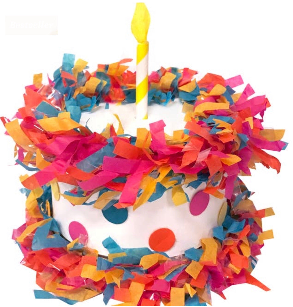 Birthday Cake Mini Tabletop Pinata- Blue/ Pink/ Rainbow - Einstein's Attic