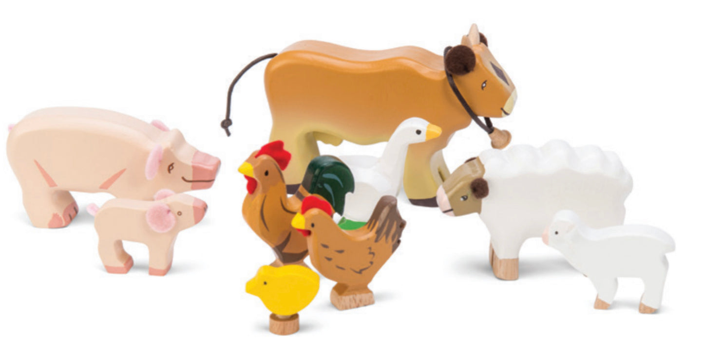 Animals Farm Animal Set- Wooden - Einstein's Attic