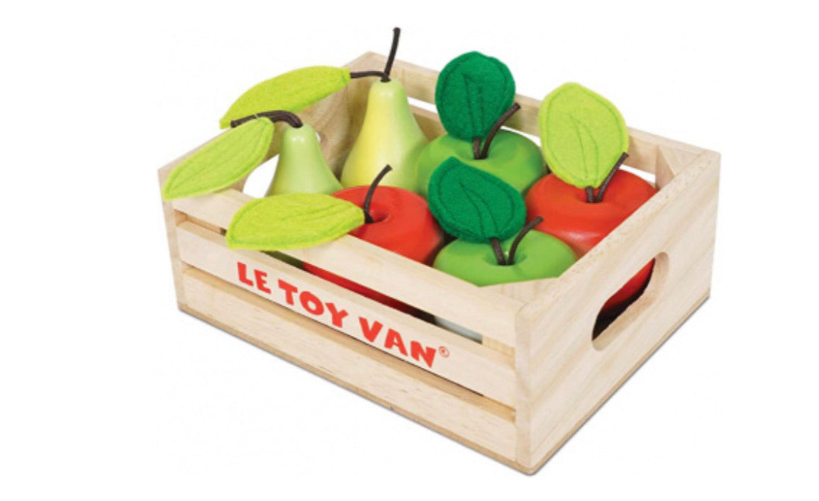 Play food Apples & Pears Crate- Wooden Fruit - Einstein's Attic