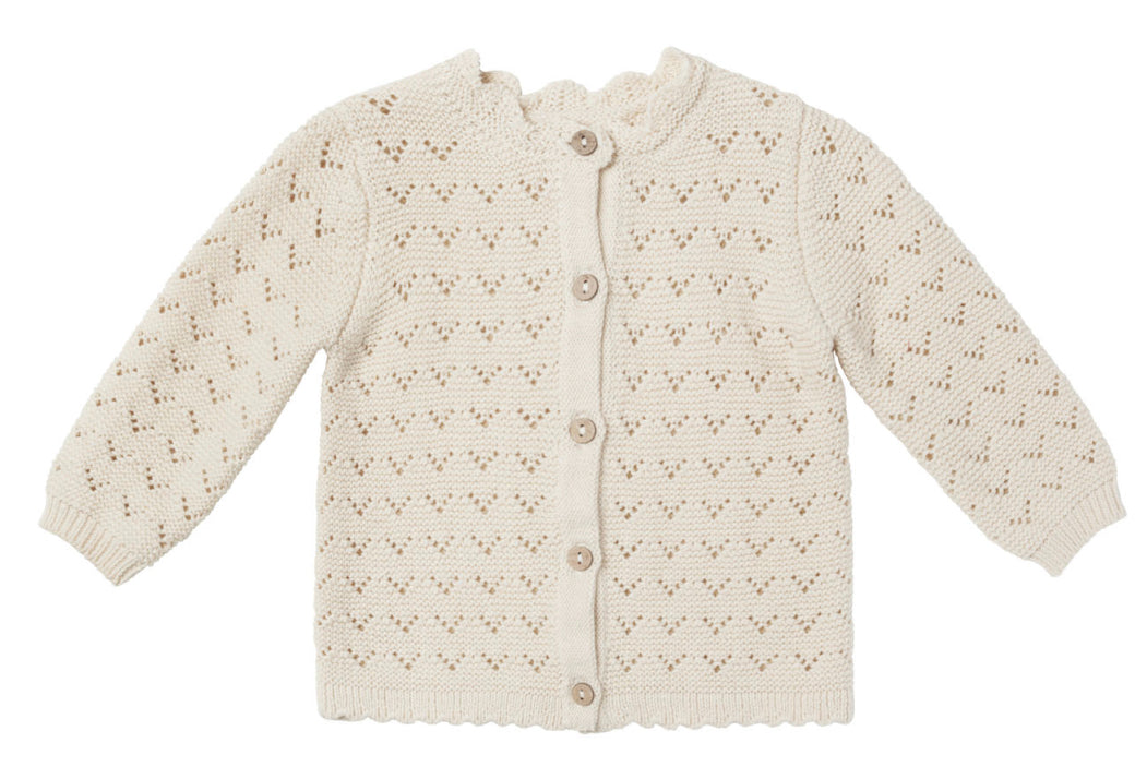 Scalloped CARDIGAN || natural