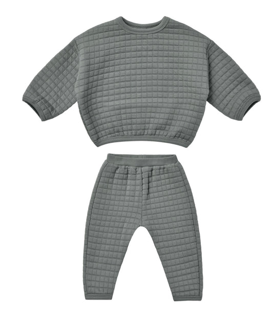 Quincy Mae QUILTED SWEATER + PANT SET | DUSK - Einstein's Attic