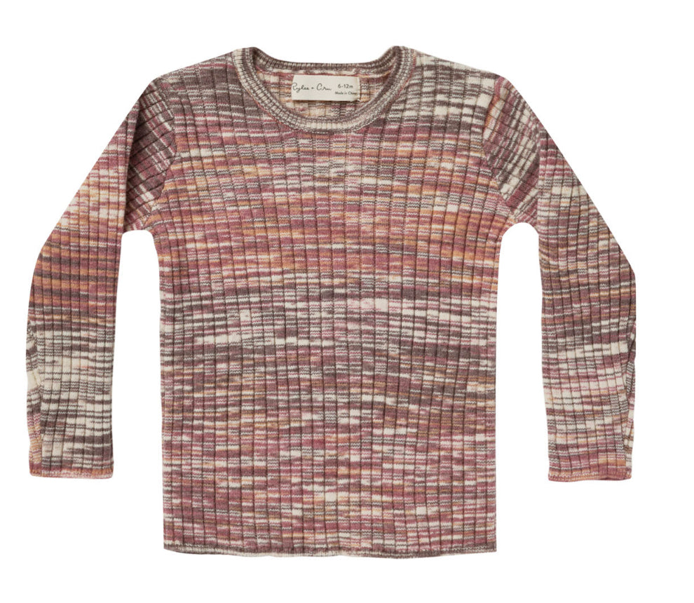 RIBBED LONG SLEEVE || BERRY SPACE DYE