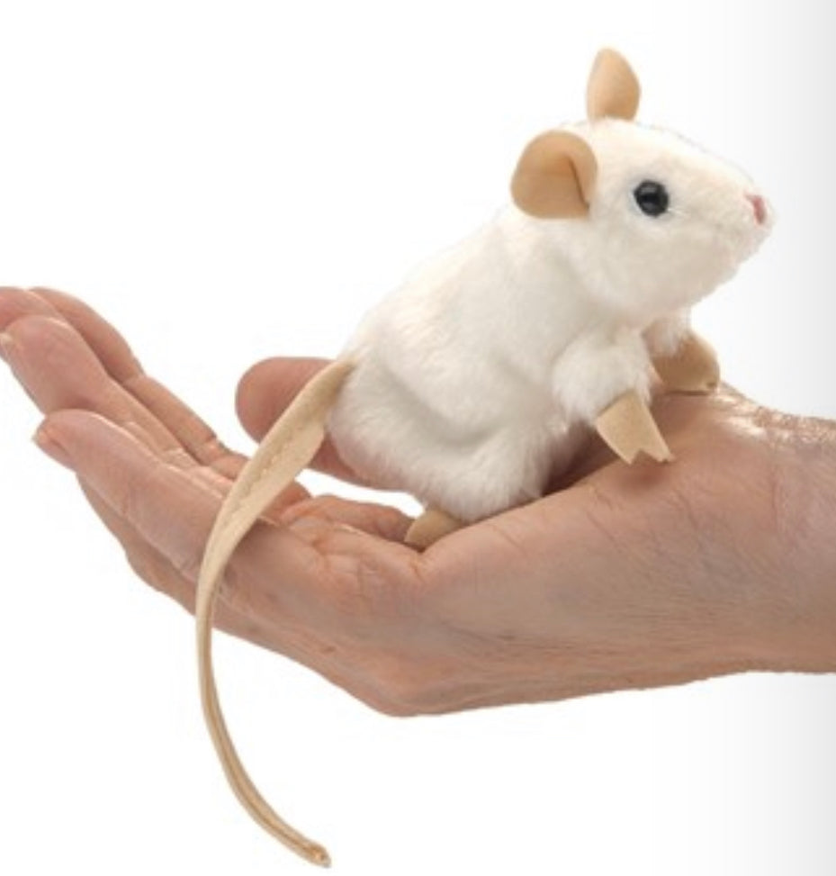 Finger Puppet Mini White Mouse - Einstein's Attic