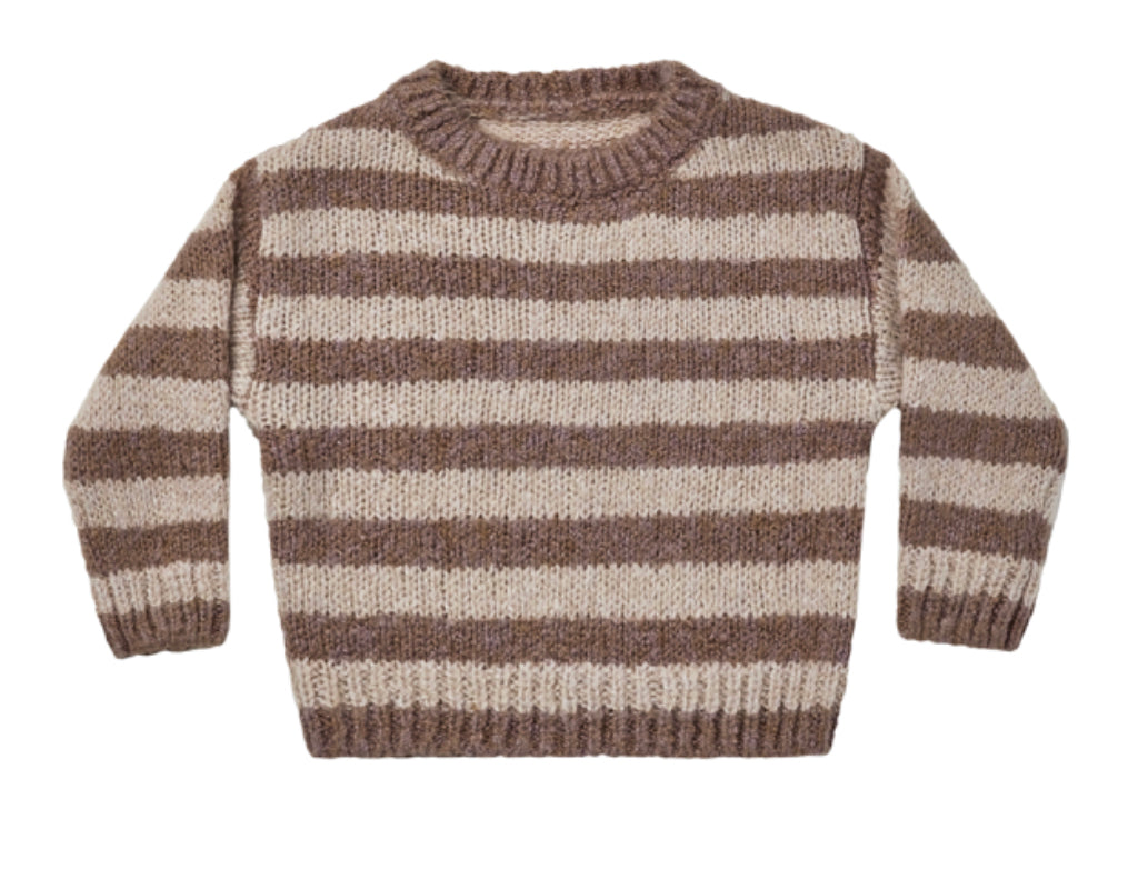 Rylee + Cru Aspen Sweater Mocha Stripe - Einstein's Attic
