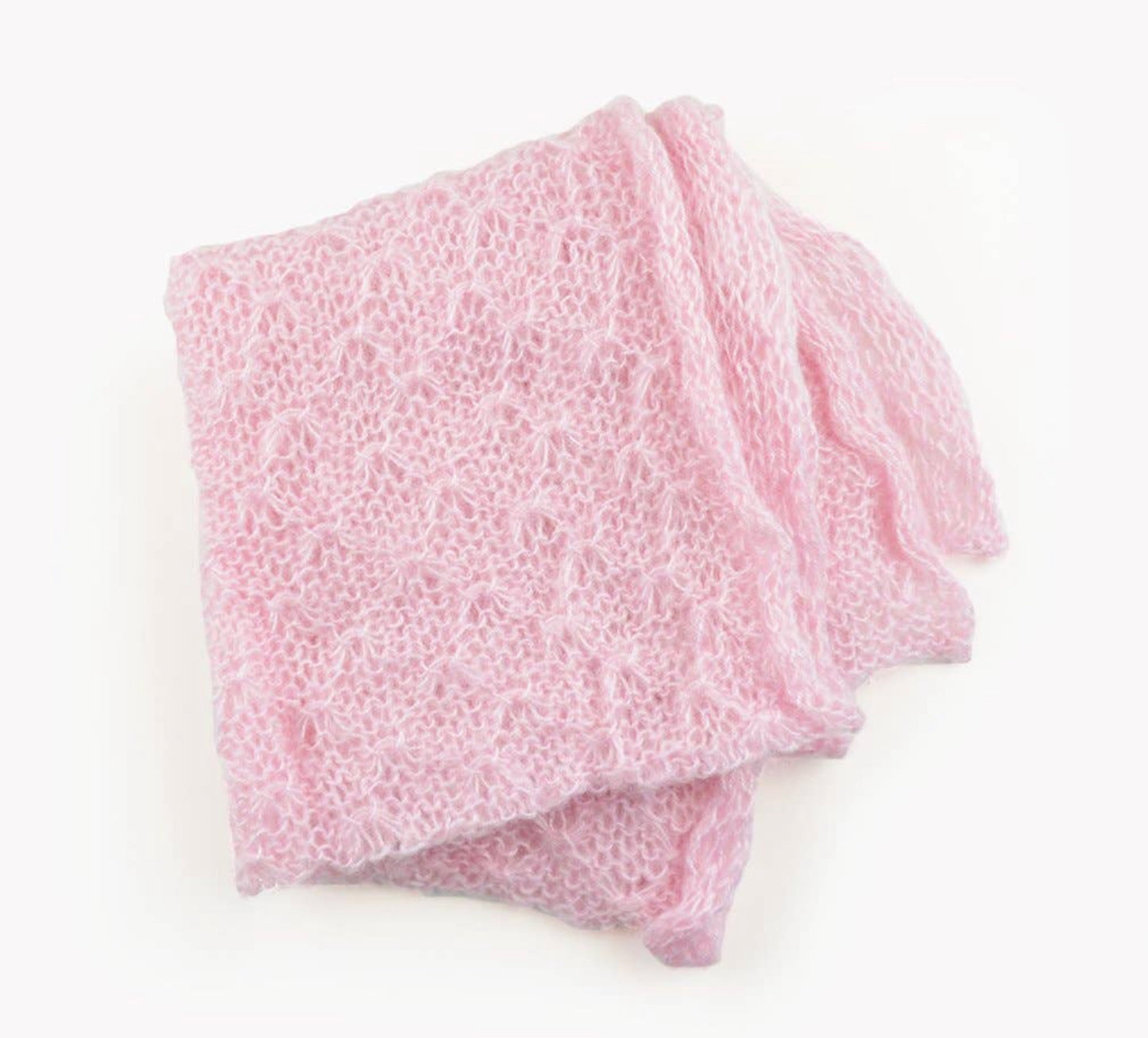 Baby Mohair Hand Knit Baby Blanket & Lacey Bonnet Gift Set - Einstein's Attic