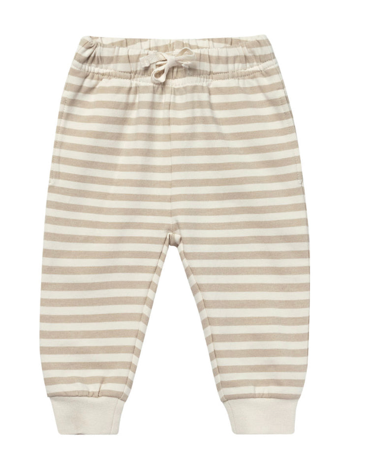 Quincy Mae RELAXED FLEECE SWEATPANT || Sand Stripe