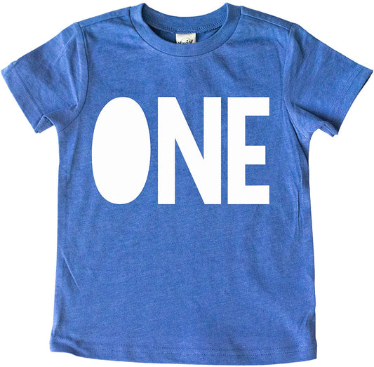 One Pop Birthday Shirt- Cobalt Blue - Einstein's Attic